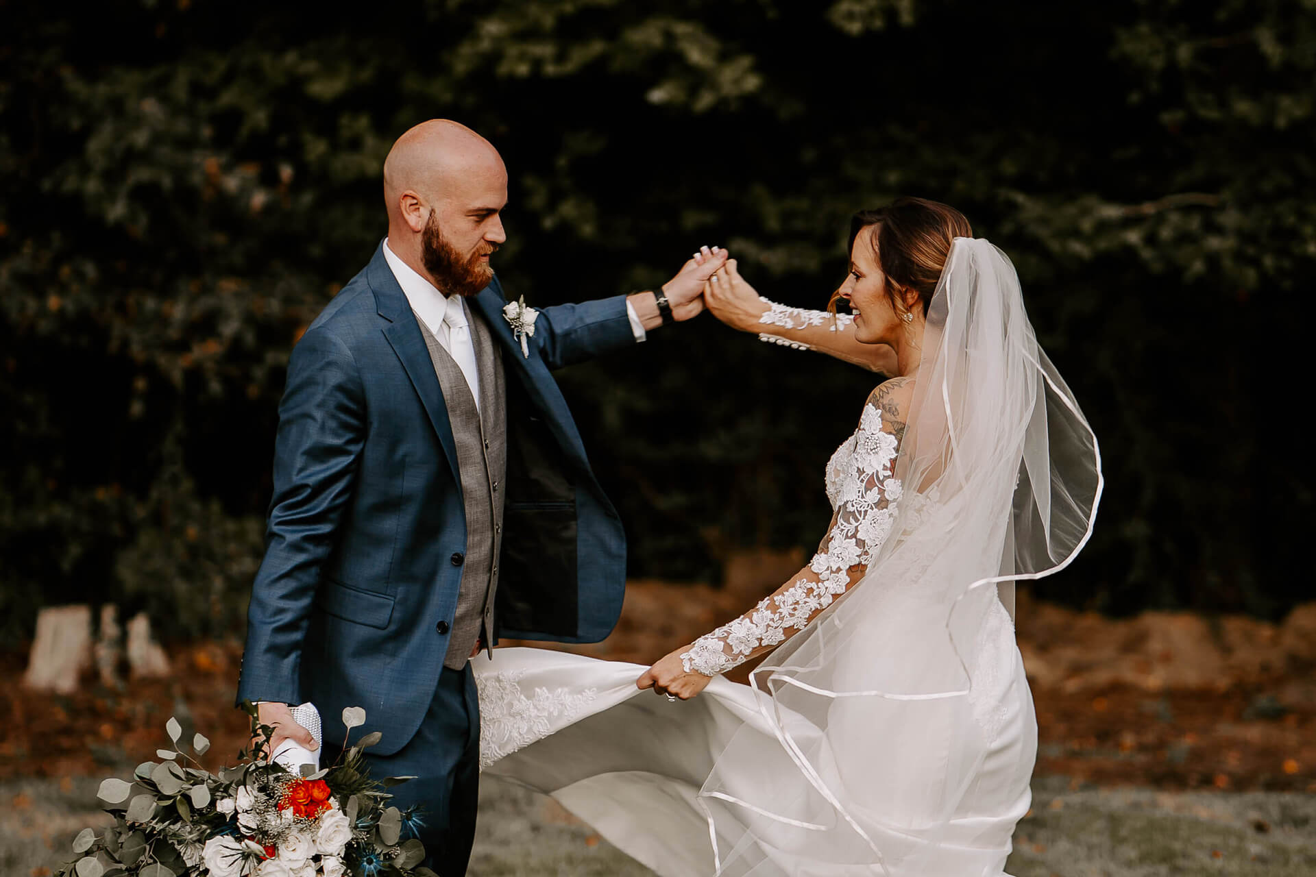 Bride during the process of choosing her wedding dress in UAE – Amara Sposa
